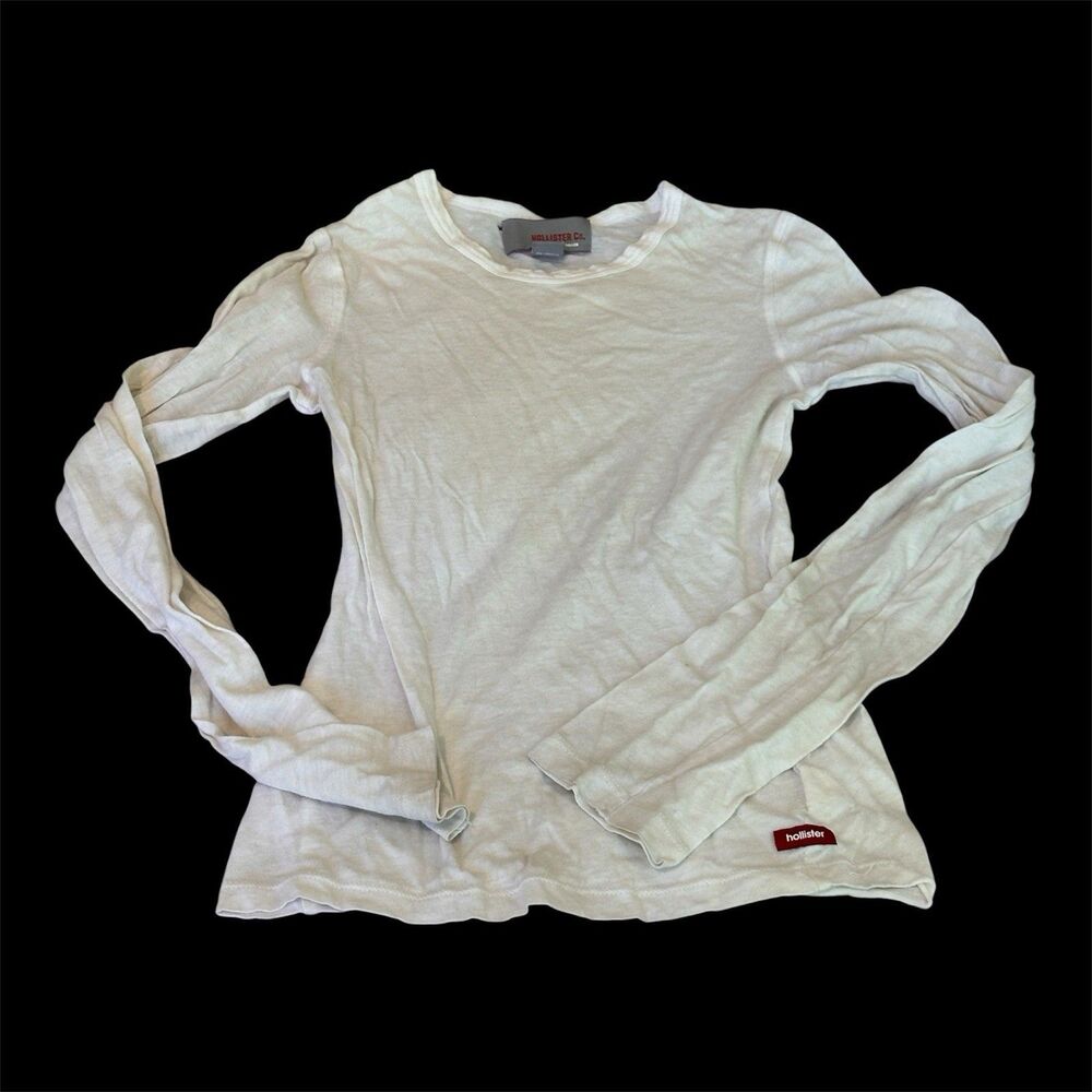 Vintage Y2K Hollister Co Pacific Merchants Long Sleeve Top White Size Small S